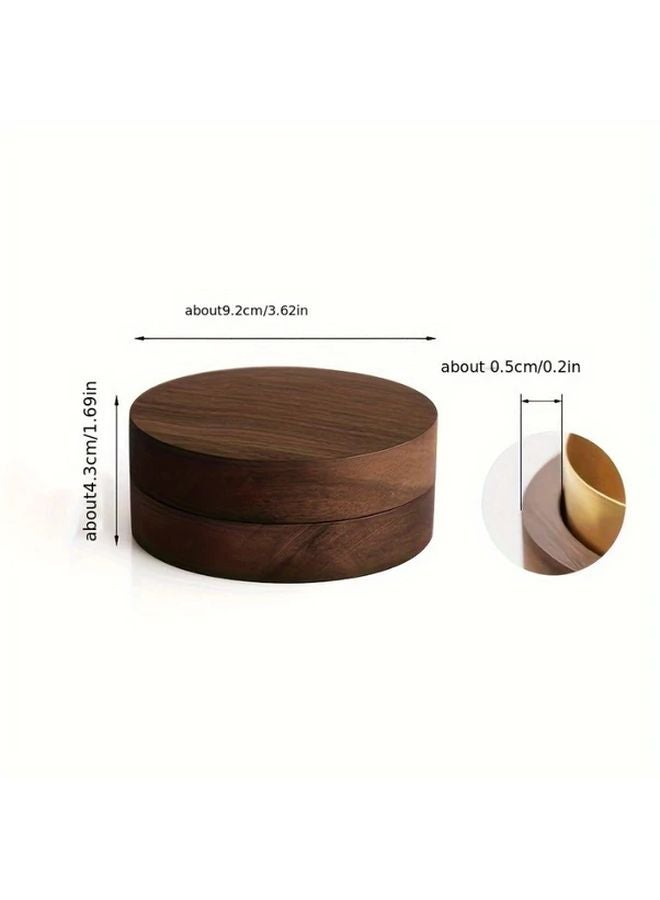 Golden Color Solid Wood Ashtray With Lid Stainless Steel Interior Anti Spill Design For Home Office Outdoor Use - Image 3